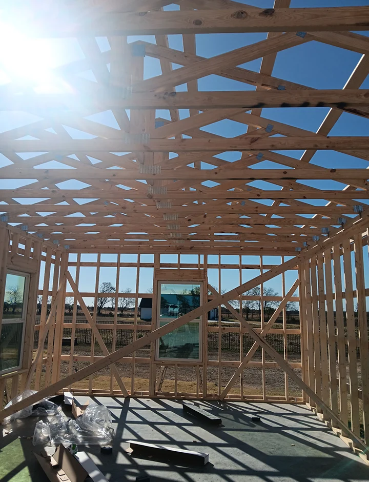 wooden structure of a barn